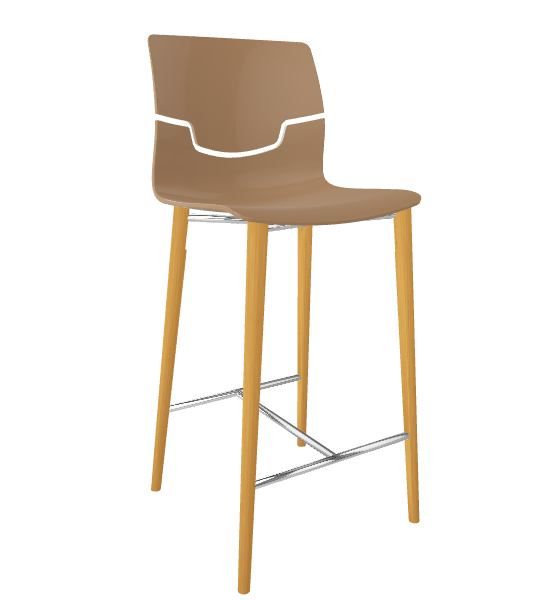 GABER - Barová židle SLOT BL - nízká, béžová/buk - 