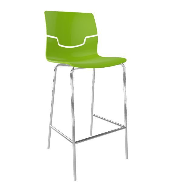 GABER - Barová židle SLOT - nízká, zelená/chrom - 