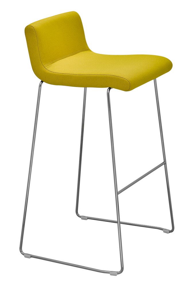 RIM - Barová židle SITTY s ližinovou podnoží a čalouněným sedákem a opěrákem - 
