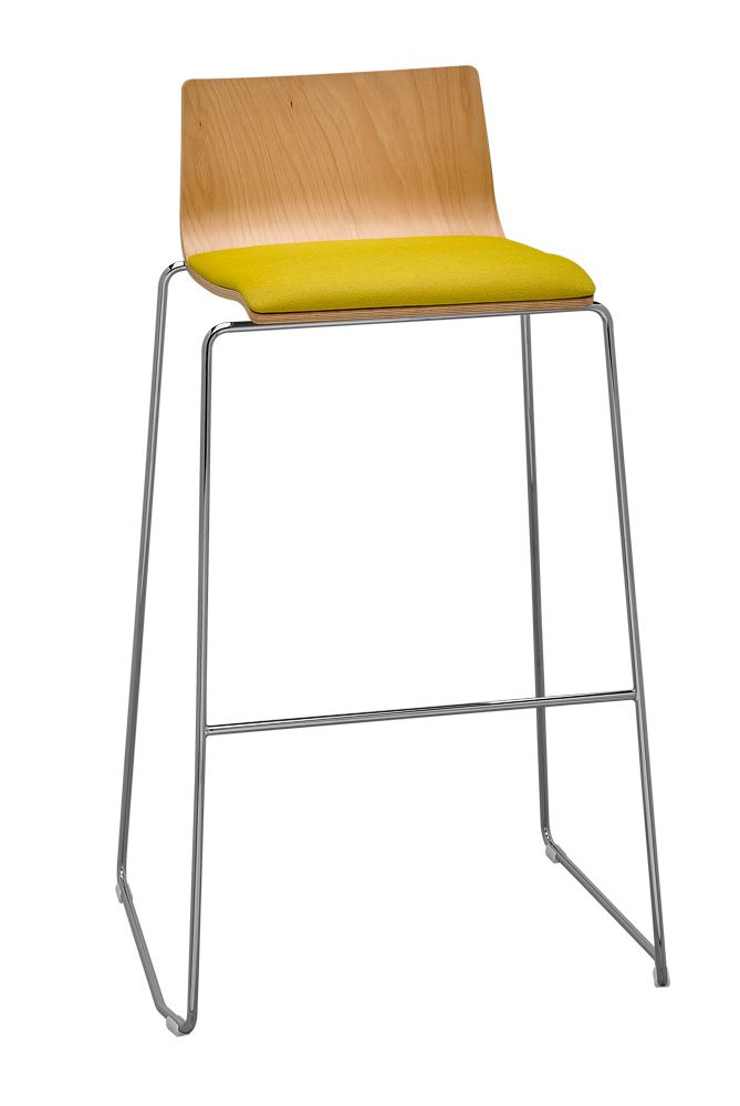 RIM - Barová židle SITTY s ližinovou podnoží a čalouněným sedákem - 