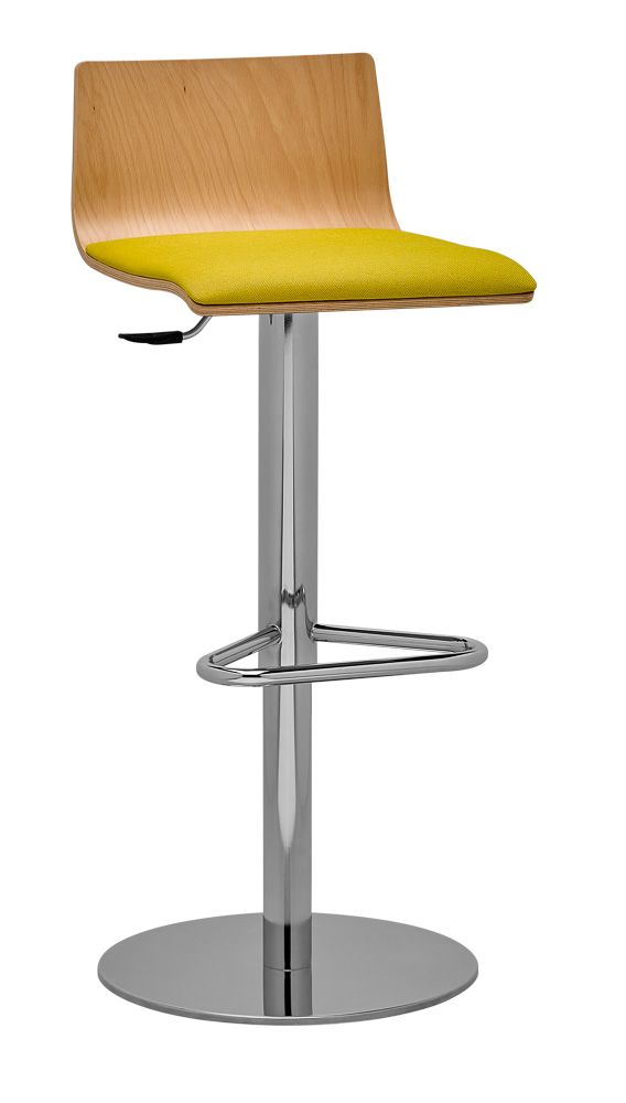 RIM - Barová židle SITTY s čalouněným sedákem a centrální podnoží - 