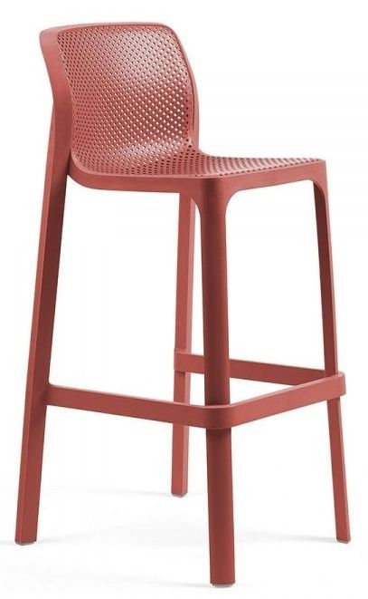 NARDI GARDEN - Barová židle NET korálově červená - 