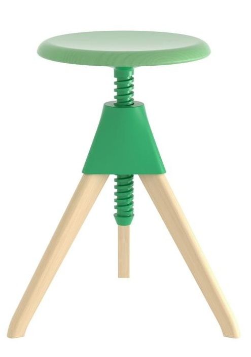 MAGIS - Barová židle JERRY - The Wild Bunch - buková se zeleným šroubem a sedákem - 