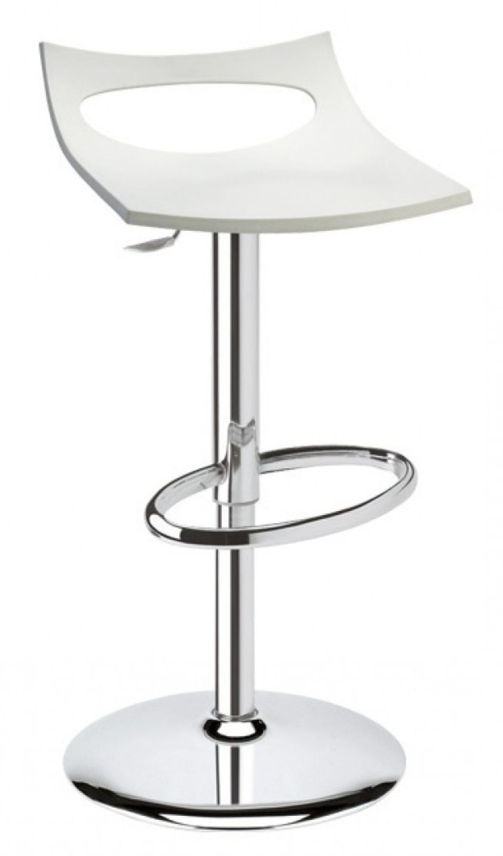 SCAB - Barová židle DIAVOLETTO - výškově stavitelná, bílá/chrom - 