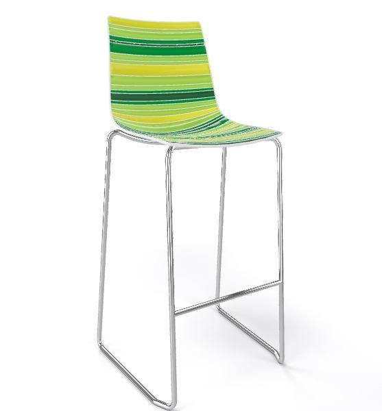 GABER - Barová židle COLORFIVE ST - vysoká, zelená/chrom - 