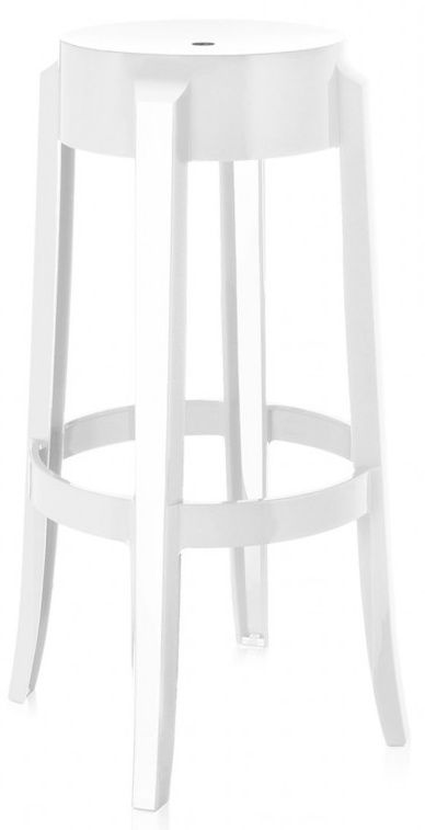 Kartell - Barová židle Charles Ghost vysoká, bílá - 