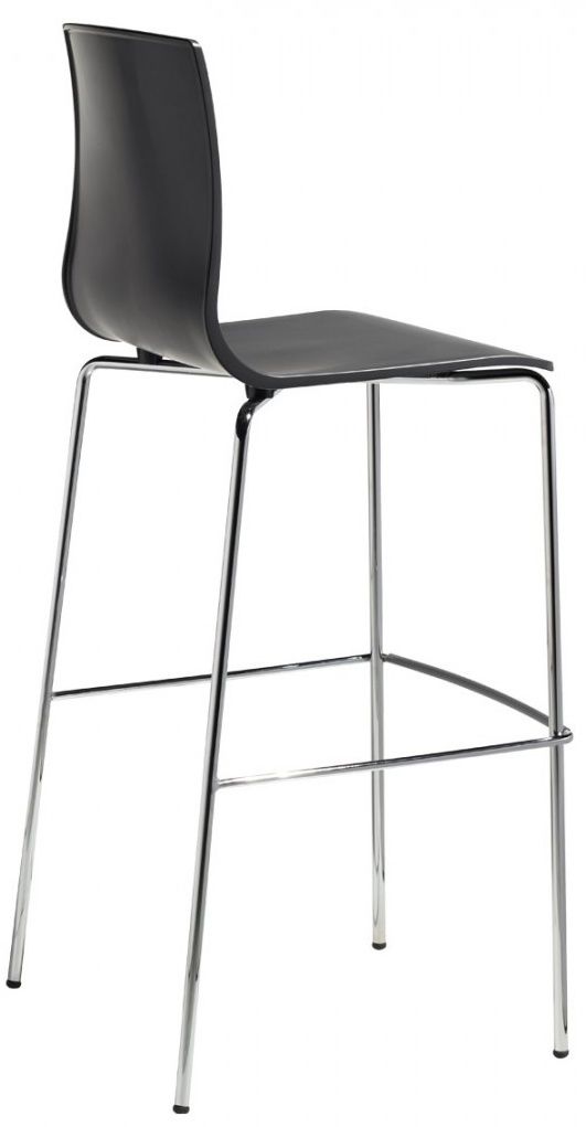SCAB - Barová židle ALICE nízká - antracitová/chrom - 