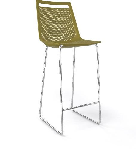 GABER - Barová židle AKAMI ST vysoká, limetková/chrom - 