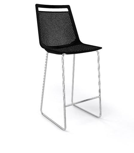 GABER - Barová židle AKAMI ST nízká, černá/chrom - 