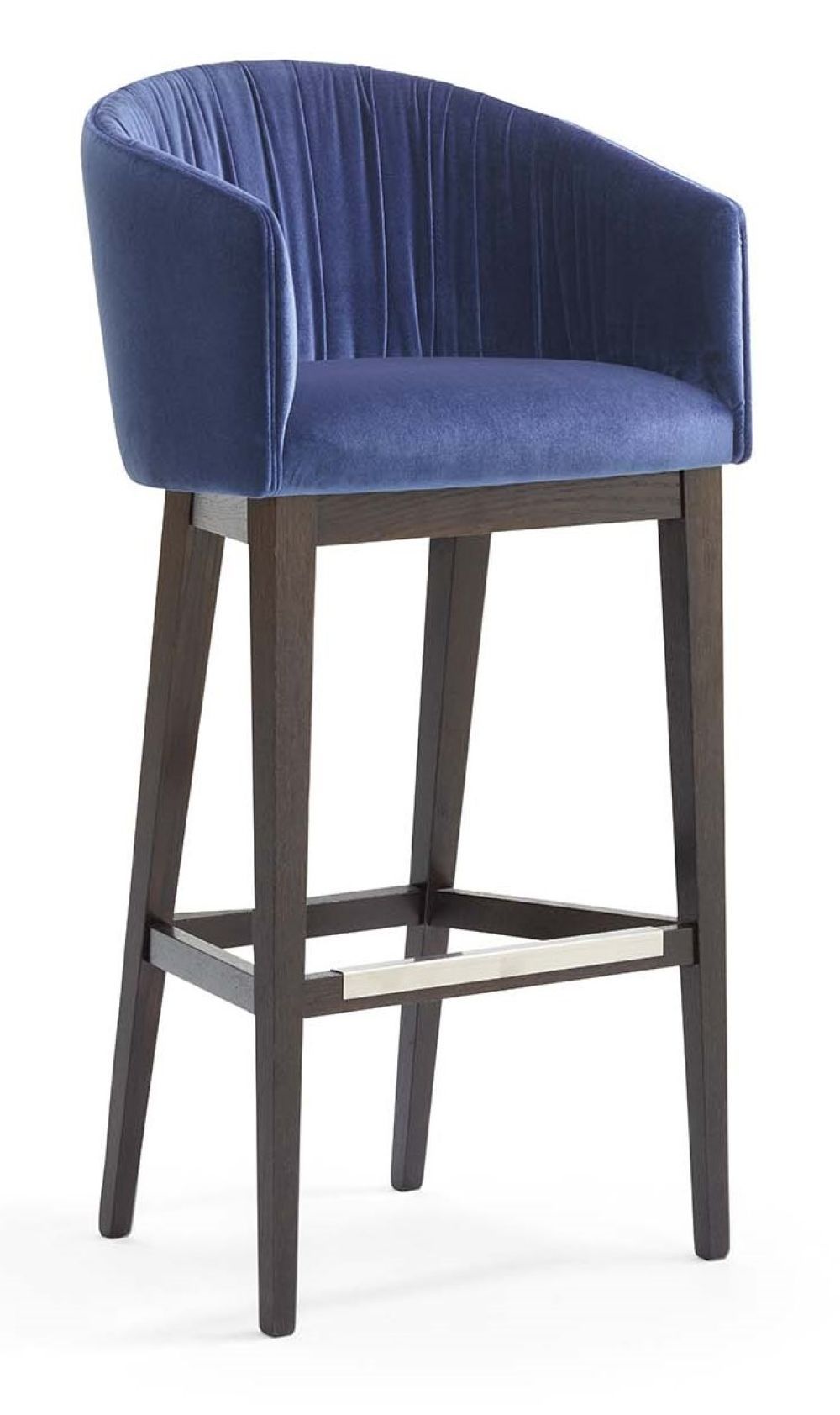 ACCENTO - Barová židle AIDA SG SCL SUNSHINE s řasením - dřevěná podnož - 