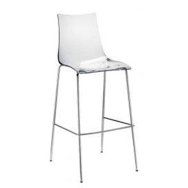 SCAB - Barová židle ZEBRA ANTISHOCK vysoká - transparentní/chrom
