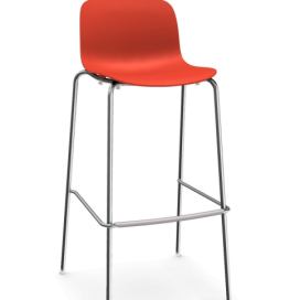 MAGIS - Barová židle TROY s plastovým sedákem a čtyřnohou podnoží