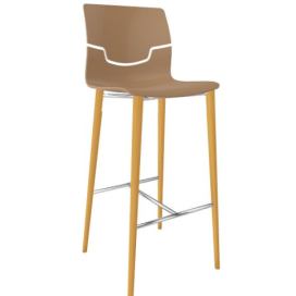 GABER - Barová židle SLOT BL - vysoká, béžová/buk