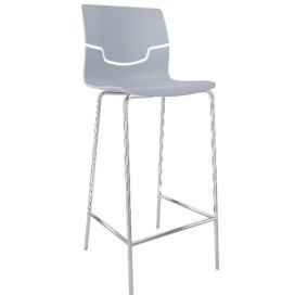 GABER - Barová židle SLOT - vysoká, šedá/chrom