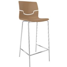 GABER - Barová židle SLOT - vysoká, béžová/chrom