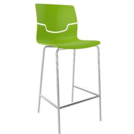 GABER - Barová židle SLOT - nízká, zelená/chrom