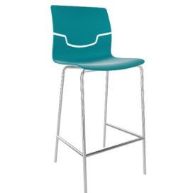 GABER - Barová židle SLOT - nízká, tyrkysová/chrom