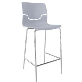 GABER - Barová židle SLOT - nízká, šedá/chrom