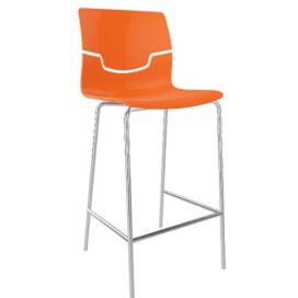 GABER - Barová židle SLOT - nízká, oranžová/chrom