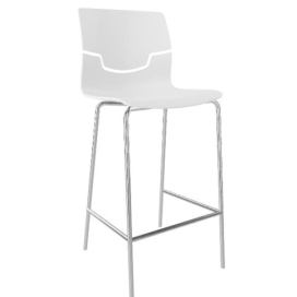 GABER - Barová židle SLOT - nízká, bílá/chrom