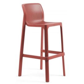 NARDI GARDEN - Barová židle NET korálově červená