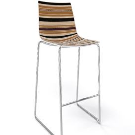 GABER - Barová židle COLORFIVE ST - vysoká, hnědobéžová/chrom