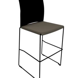ProfiM - Barová židle ARIZ 560CV s plastovým opěrákem a ližinovou podnoží
