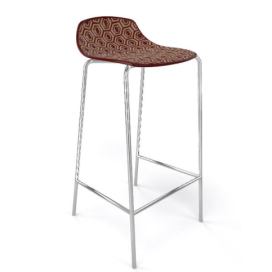 GABER - Barová židle ALHAMBRA vysoká, hnědobéžová/chrom
