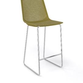 GABER - Barová židle AKAMI ST nízká, limetková/chrom
