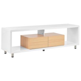 TV stolek bílý/světlé dřevo KNOX