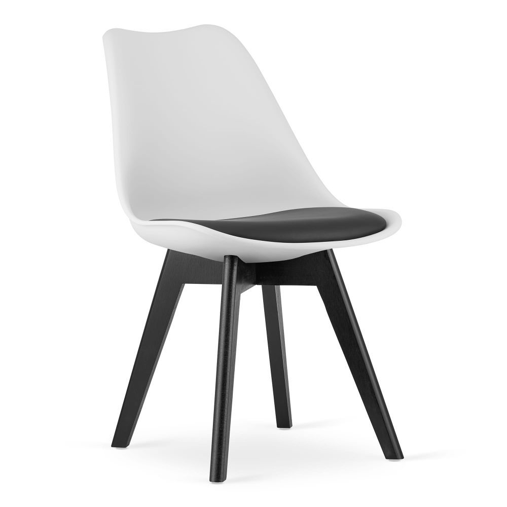 Bílo-černá židle BALI MARK s černými nohami - Výprodej Povlečení