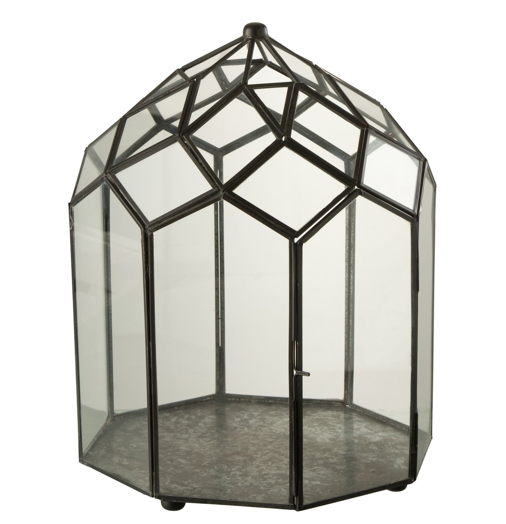 Černý kovový domácí skleník Terrarium - 25*25*38 cm J-Line by Jolipa - LaHome - vintage dekorace
