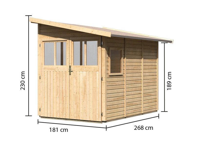 Dřevěný zahradní domek Lanitplast 268 cm - DEKORHOME.CZ