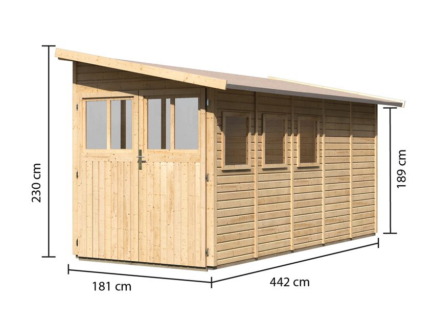 Dřevěný zahradní domek Lanitplast 442 cm - DEKORHOME.CZ