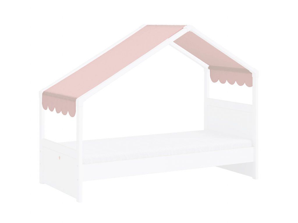 ČILEK - Dětská postel se stříškou 90x200 cm Montes White růžová - 