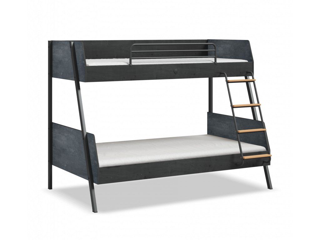 ČILEK - Studentská patrová postel 90x200-120x200 cm DARK METAL - 