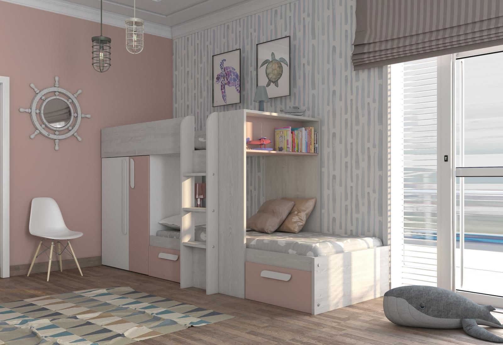 Aldo Patrová postel s prostorem 90x200 Bo1  - Antique pink, cascina - Nábytek ALDO