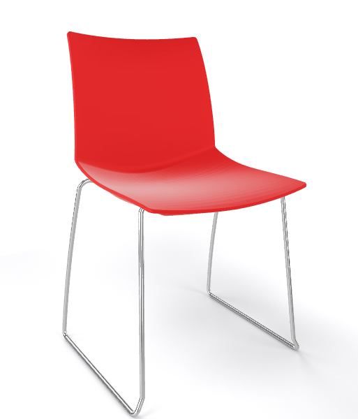 GABER - Židle KANVAS S, červená/chrom - 