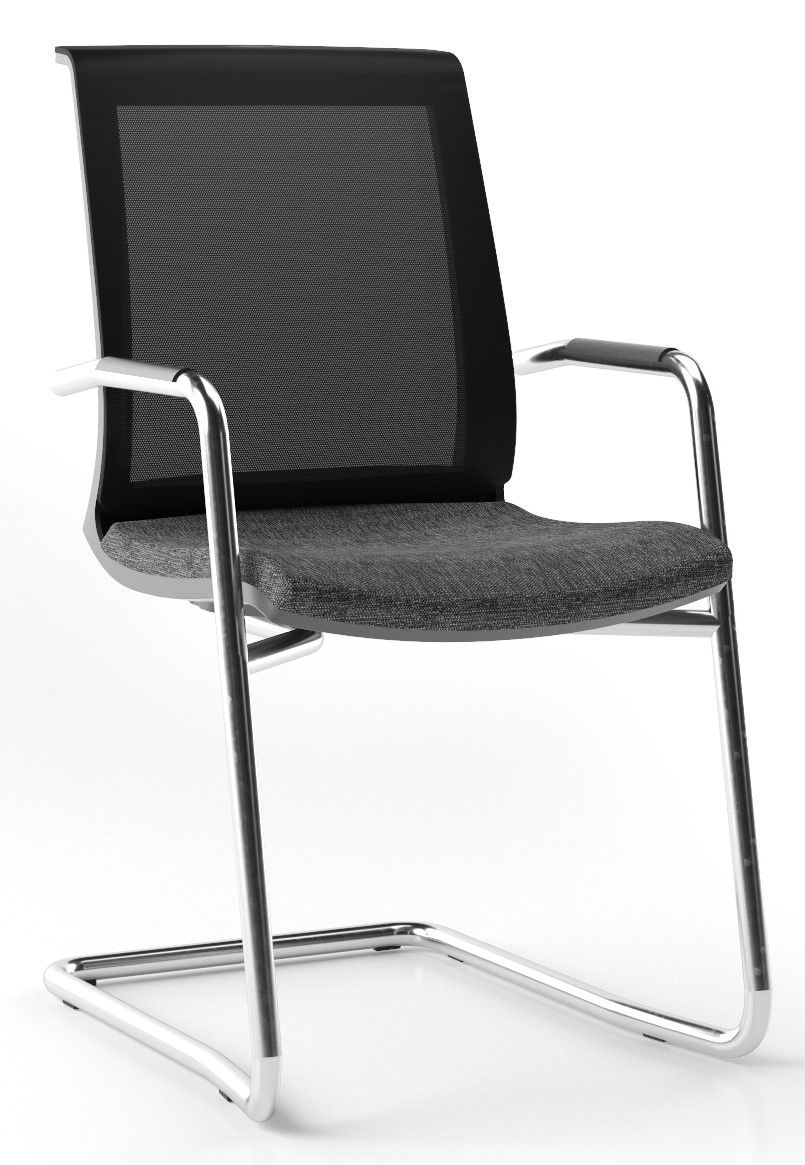 NARBUTAS - Jednací židle EVA SUA224 s černým rámem a područkami - 