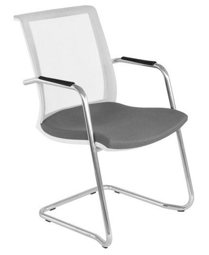 NARBUTAS - Jednací židle EVA SUA324 s bílým rámem a područkami  - 