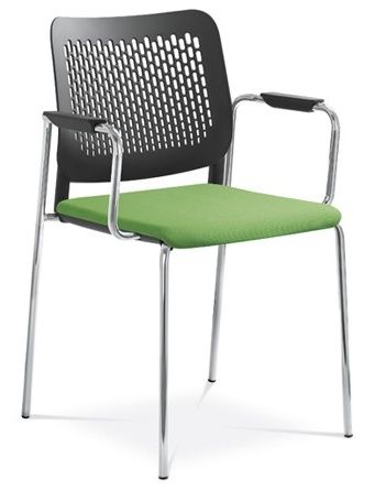NARBUTAS - Židle WAIT s čalouněným sedákem a područkami - 