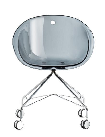 PEDRALI - Židle GLISS 968 DS na kolečkách - transparentní kouřová - 
