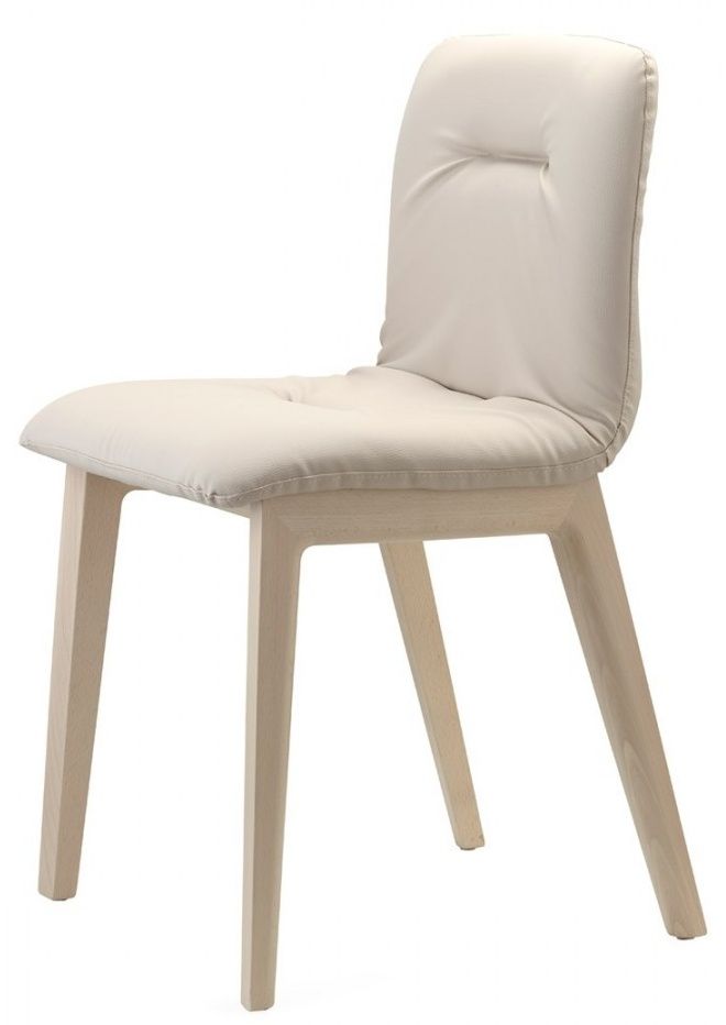 SCAB - Židle ALICE POP NATURAL - béžová koženka/dřevo - 