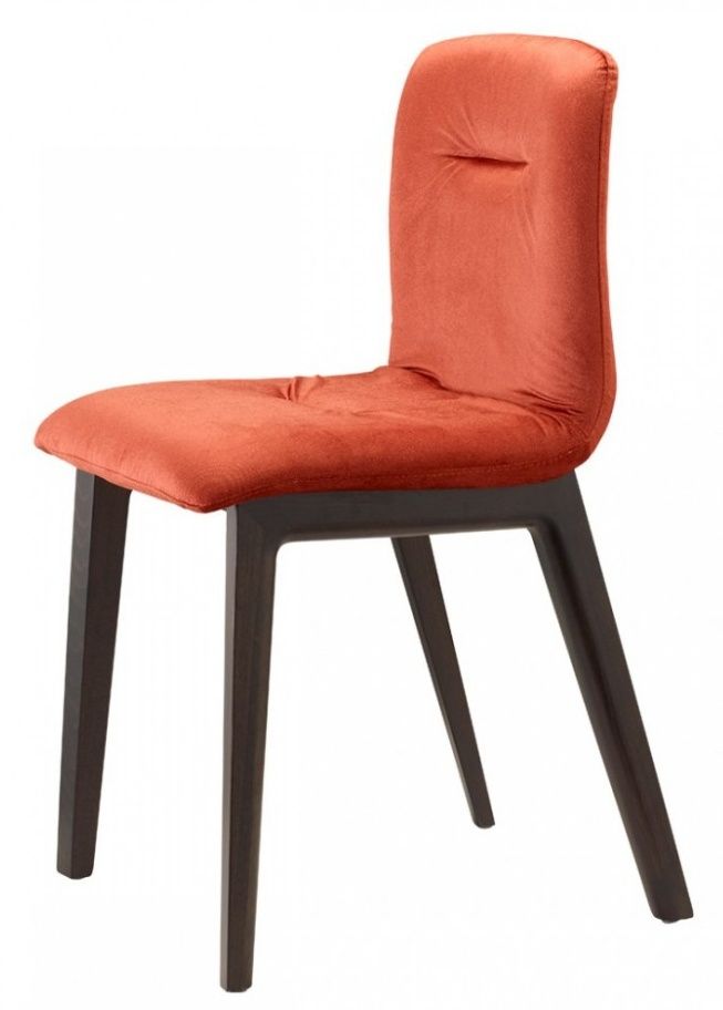 SCAB - Židle ALICE POP NATURAL - oranžový samet/dřevo - 