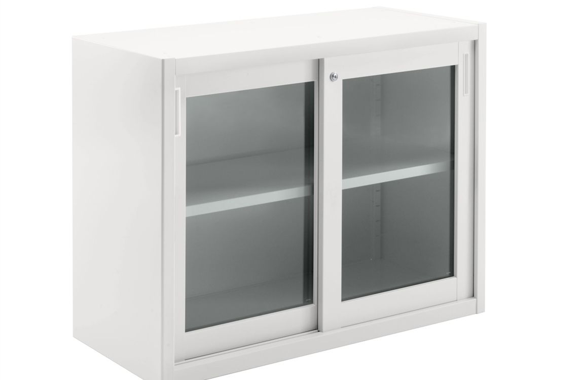 DIEFFEBI - Skříňka s skleněnými posuvnými dveřmi CLASSIC STORAGE, 120x45x88 cm - 