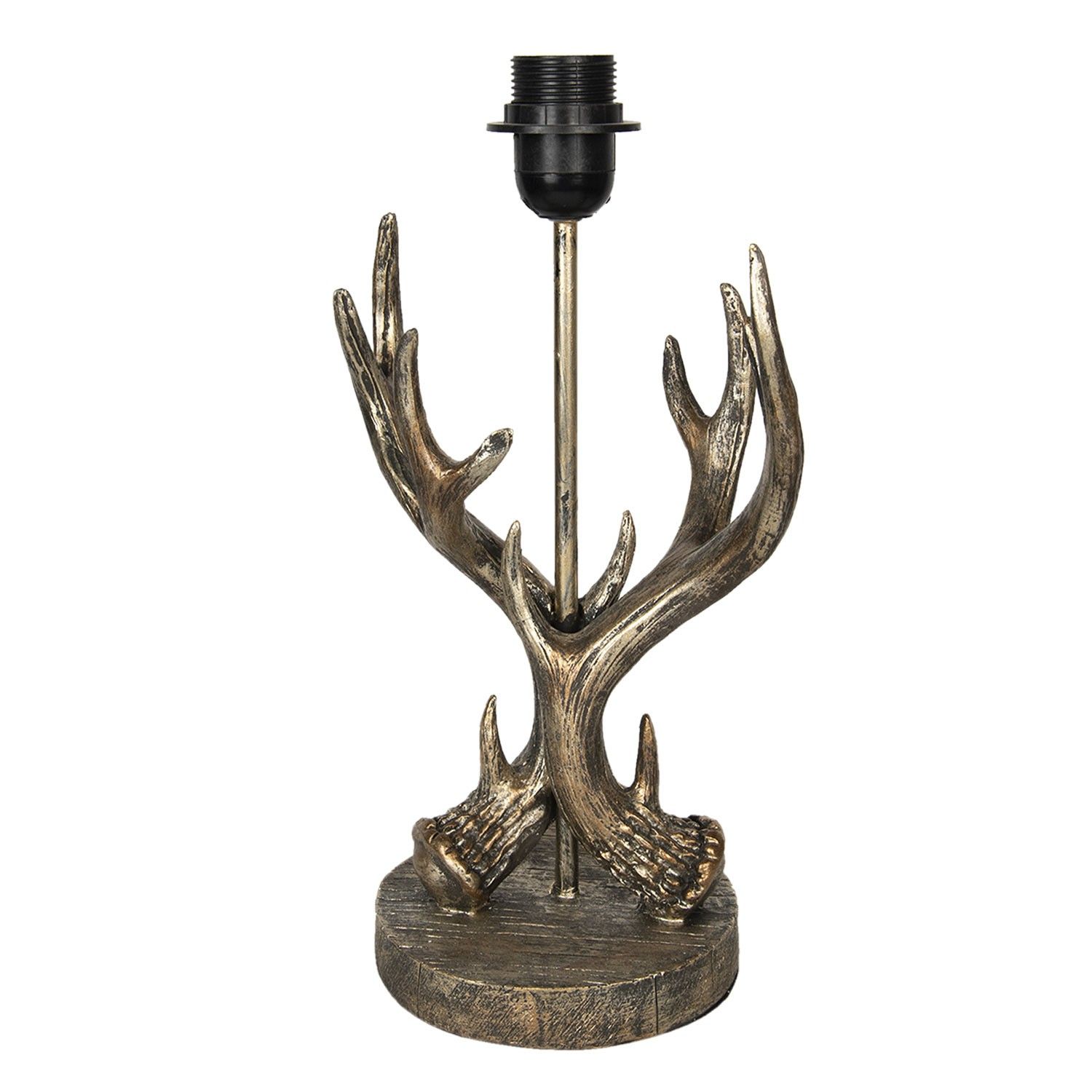 Základna ke stolní lampě Zlaté parohy s patinou - 30*30*49 cm Clayre & Eef - LaHome - vintage dekorace