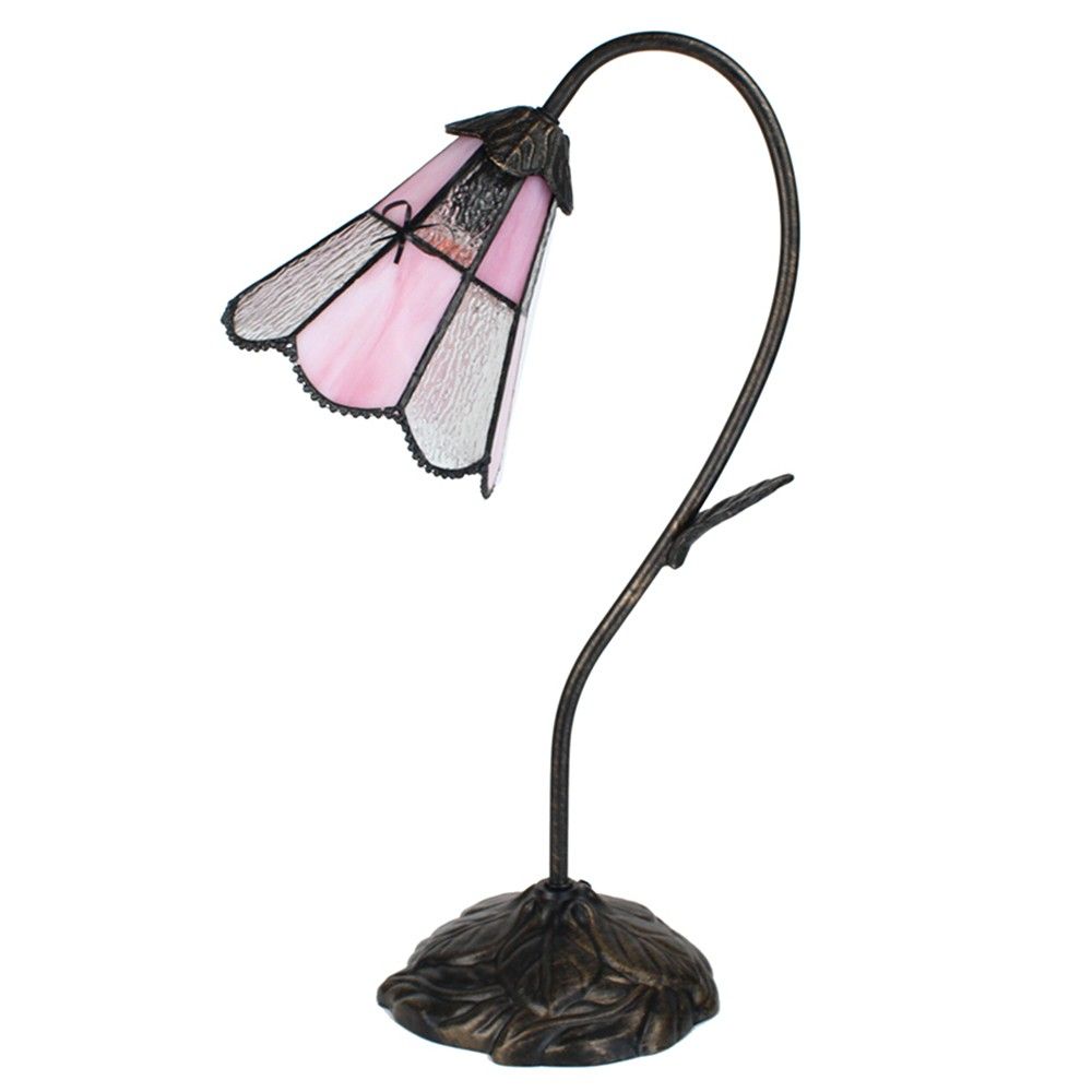 Stolní lampa Tiffany FlowerArc pink - 30*17*48 cm E14/max 1*25W Clayre & Eef - LaHome - vintage dekorace