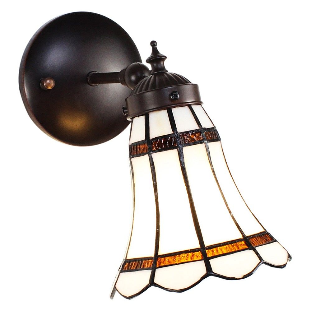 Nástěnná lampa Tiffany s bílým stínidlem BrownLine - 17*12*23 cm E14/max 1*40W Clayre & Eef - LaHome - vintage dekorace