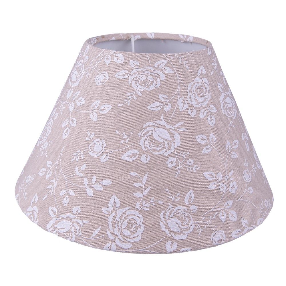 Béžové stínidlo lampy s květy růží - Ø 23*15 cm / E27 Clayre & Eef - LaHome - vintage dekorace