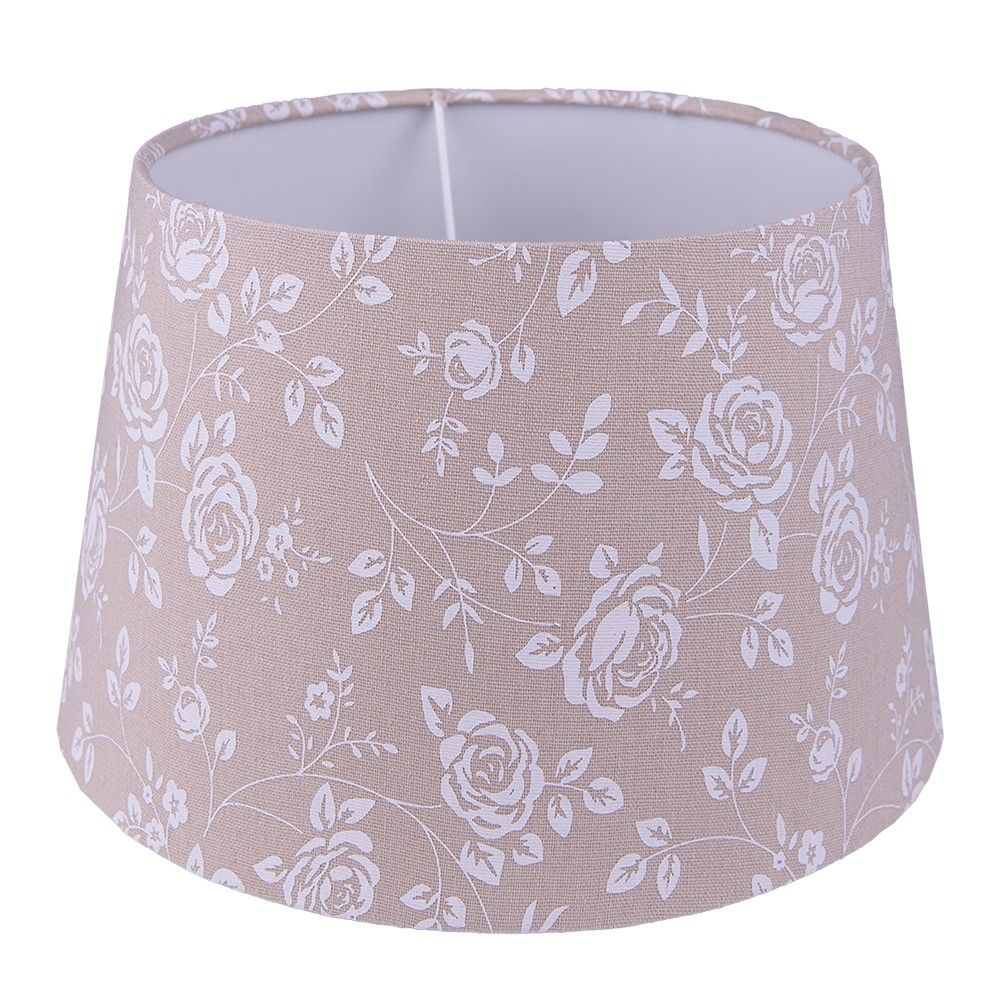 Béžové stínidlo lampy s květy růží - Ø 26*16 cm / E27 Clayre & Eef - LaHome - vintage dekorace
